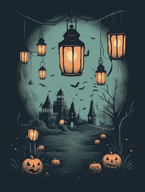 Photo retro halloween background