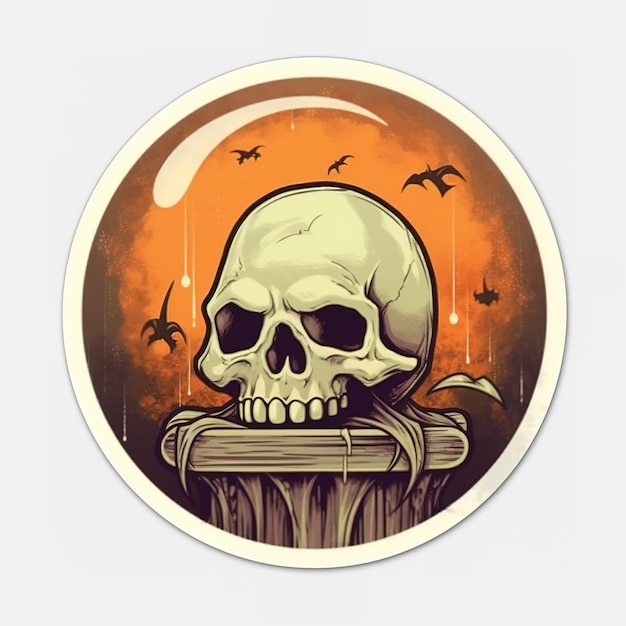 Photo retro halloween sticker