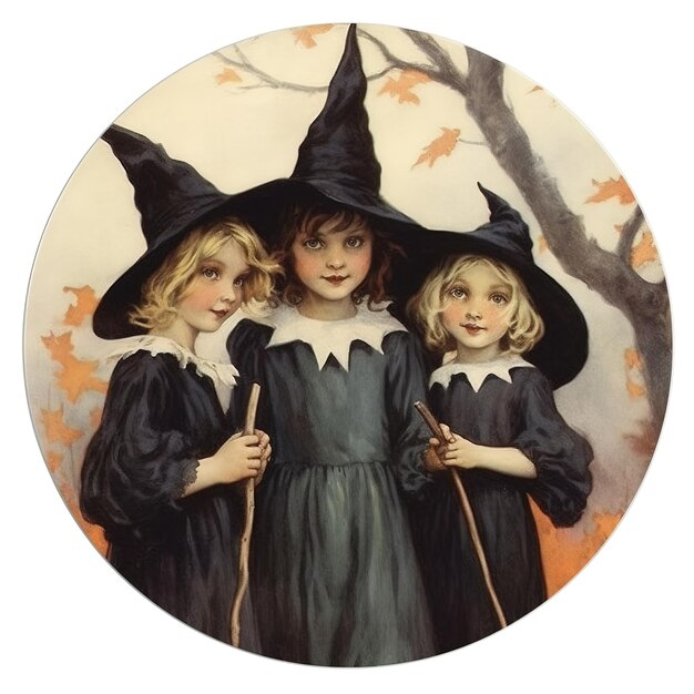 Photo retro halloween sticker