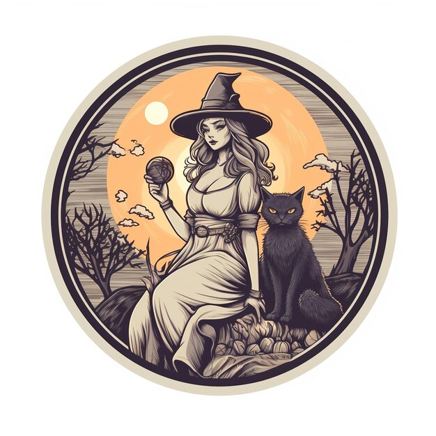 Foto retro halloween sticker