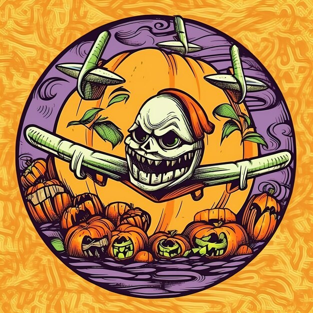 Retro Halloween sticker