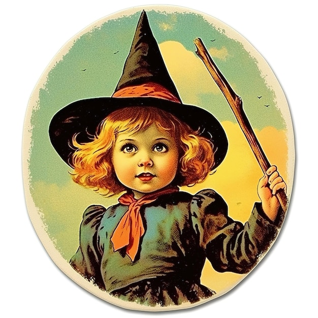 Photo retro halloween sticker