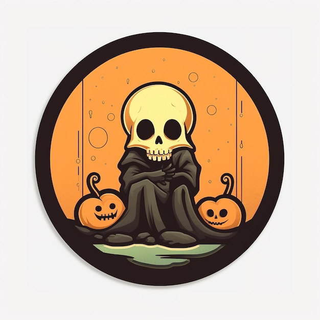 Retro Halloween sticker