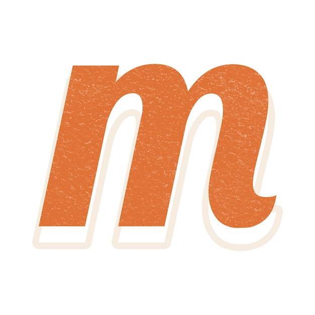 Retro letter M bold typography