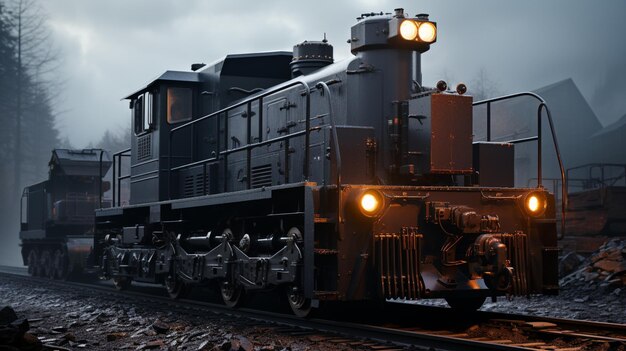 retro locomotive HD 8K wallpaper Stock Photographic Image