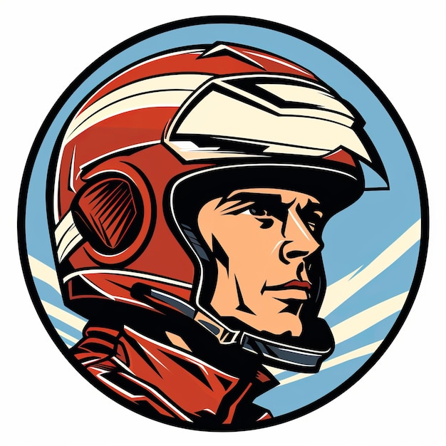 Retro Male Motorcycle Racer Vector Illustration