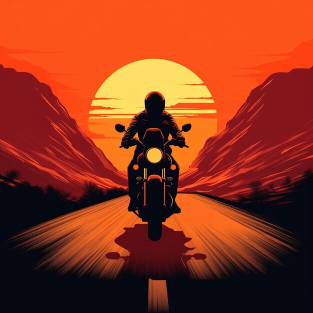 Retro motorcycle illustration