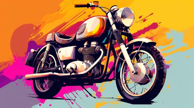 Retro motorcycle illustration