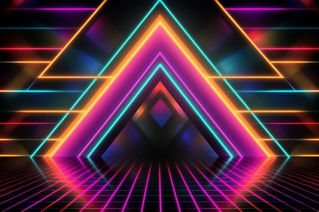 Retro neon background in 80s style