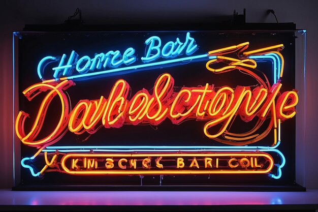 Photo retro neon sign home bar