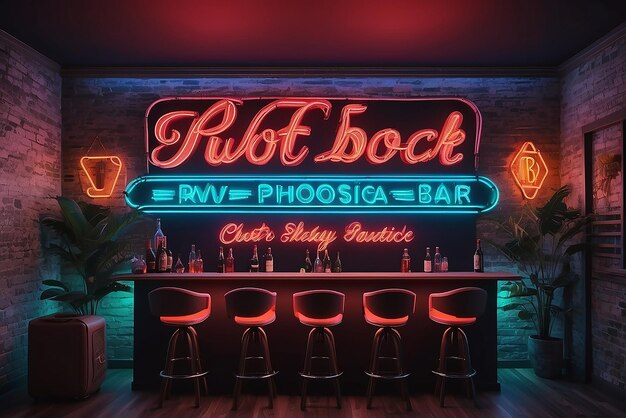 Retro Neon Sign Home Bar