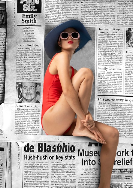 Retro newspaper collage