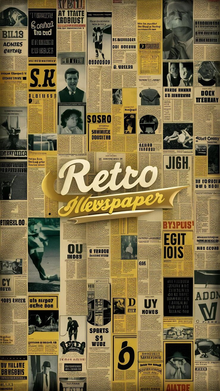 Photo retro newspaper collage