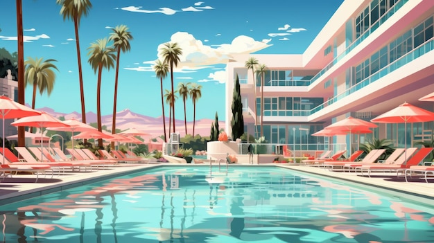 retro palm springs HD 8K wallpaper Stock Photographic Image