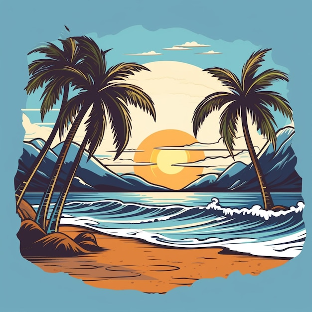 A retro palms vector