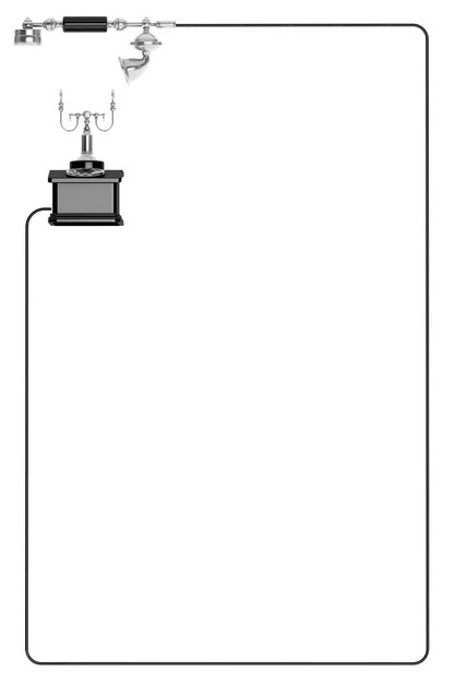 Ретро телефон. Винтажный телефон как рамка на белом фоне с пространством для текста