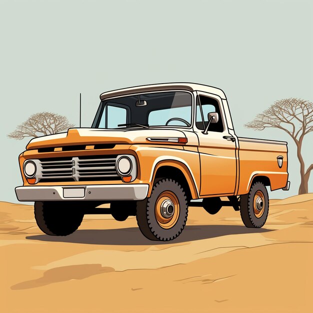 Retro pickup truck with a timeless design