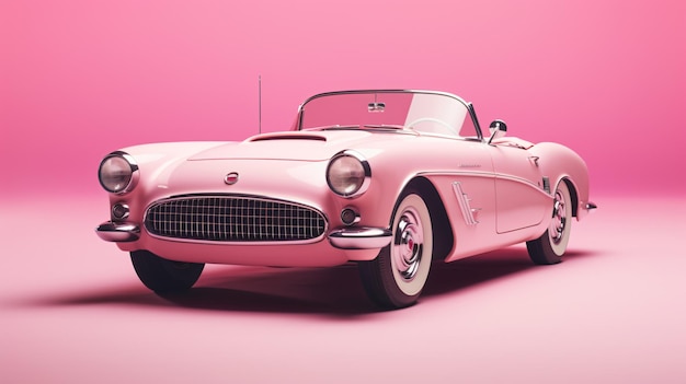 Retro pink automobile