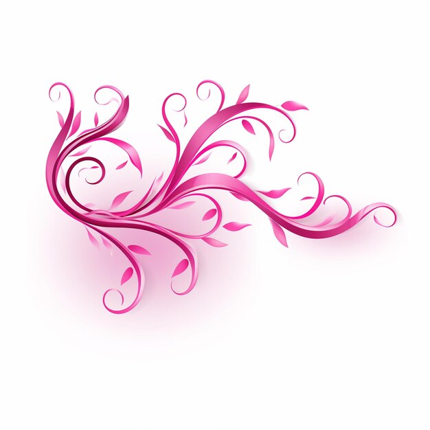 Photo retro pink ribbon on offwhite background