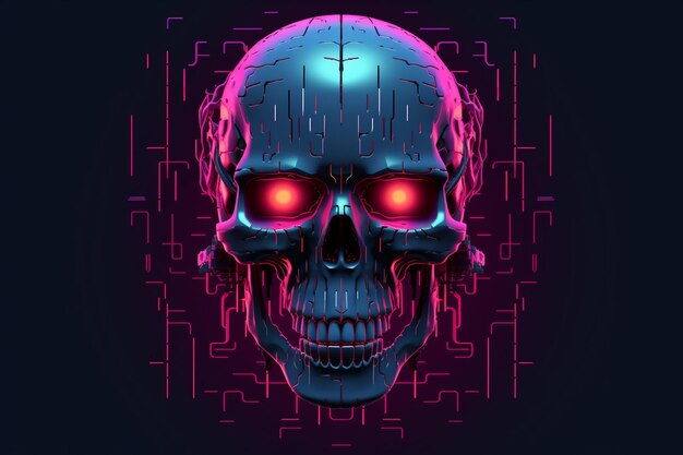 Photo retro pixel art video game skull pixel art represe 00519 00