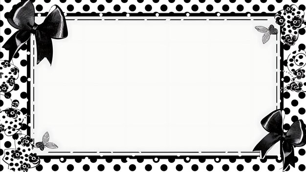 Retro Polka Dot Frame With Grosgrain Ribbon and Buttons Leav Decoration Border CNC Coloring Page