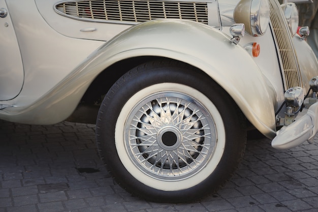 Retro postcard of the vintage car