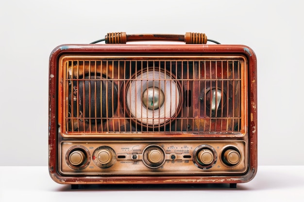 Retro Radio Isolated on Transparent Background