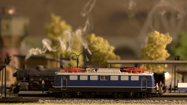 Retro railway station model.