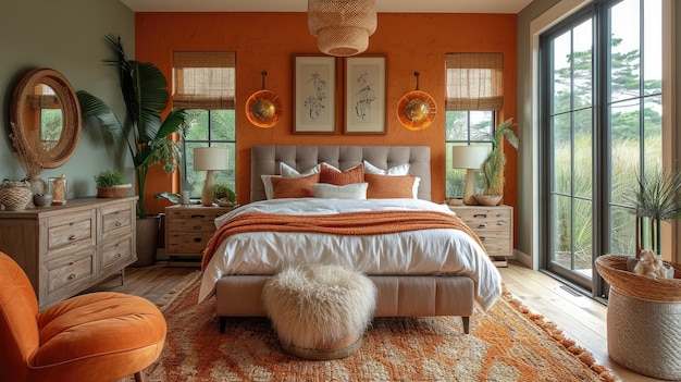 Дизайн спальни в стиле ретро