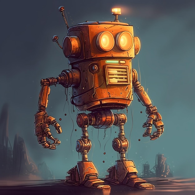 a retro robot human machine