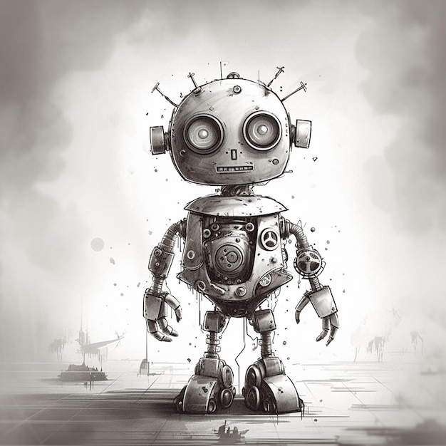 a retro robot human machine