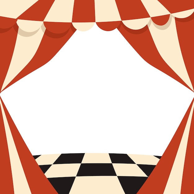 Retro rood frame png circus podium doorzichtige achtergrond