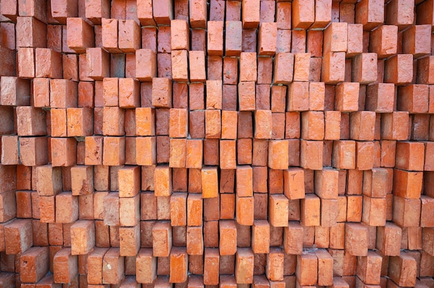 Retro rugged orange brick wall texture