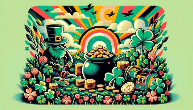 Retro Saint Patricks Day Leprechauns Bount