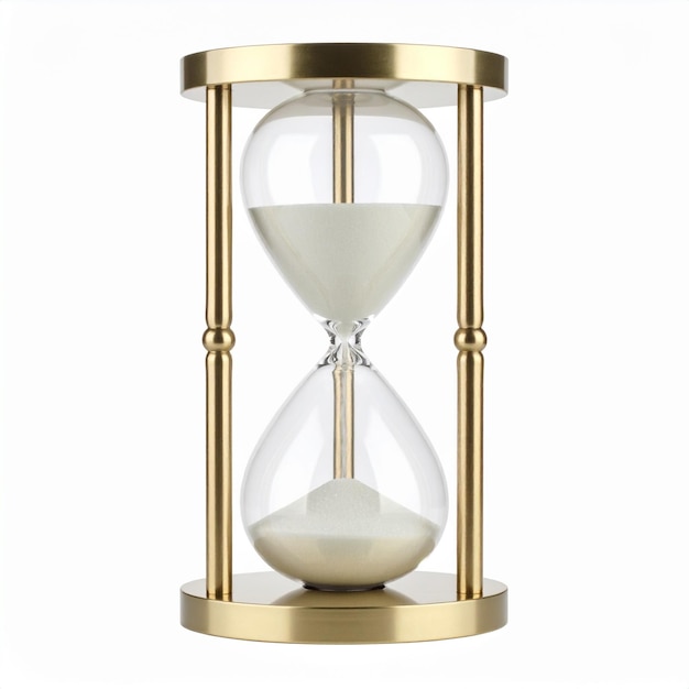 retro sand clock over white background
