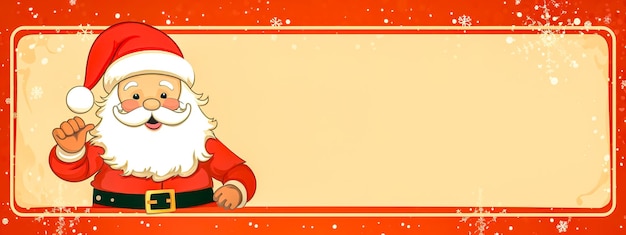 Photo retro santa claus christmas and new year banner with copy space made with generative ai