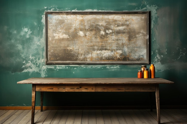 Retro school chalkboard in the classrooom