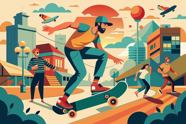 Photo retro skateboard lifestyle photography