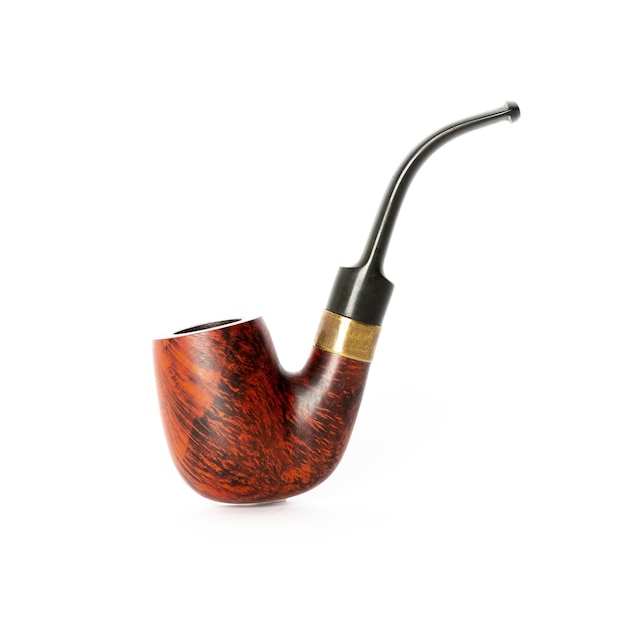 Retro smoking pipe isolated on white background