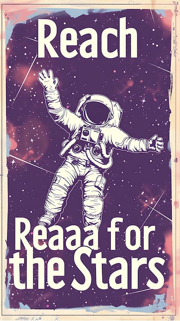 Foto retro space postcard met astronaut border reach voor de illustratie vintage postcard decorative