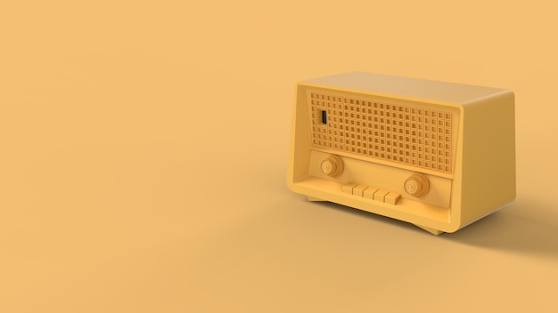 Retro-stijl tune uitzending radio-ontvanger 3d