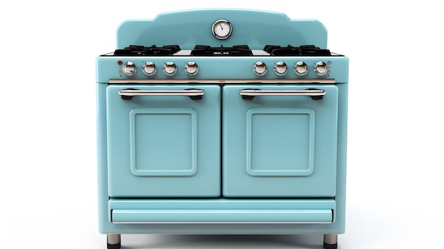 Retro stove isolated on white background