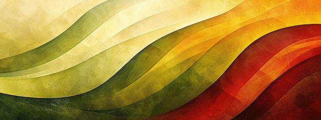 Retro style abstract wave background with a unique mix of olive green rust red and mustard yellow