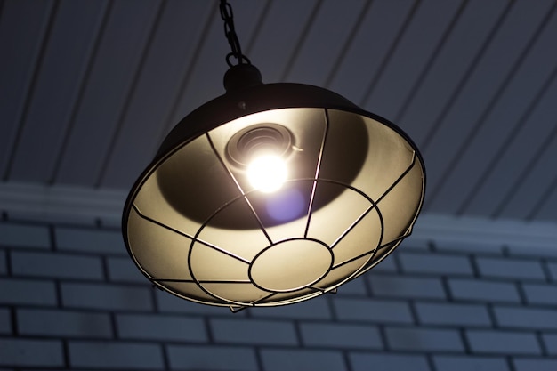 Retro style chandelier in dark close up