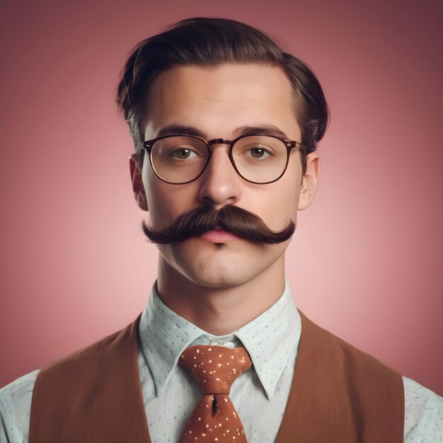 Photo retro style a dapper gentleman with a classic mustache