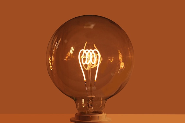 Retro style incandescent lamps Light bulb in the dark