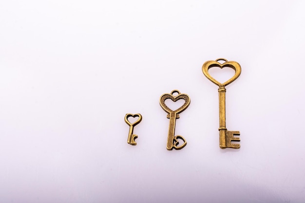 Retro style metal keys as love concept