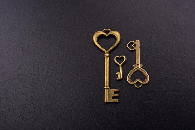 Retro style metal keys as love concept