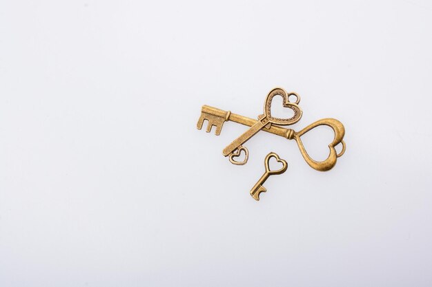 Retro style metal keys as love concept