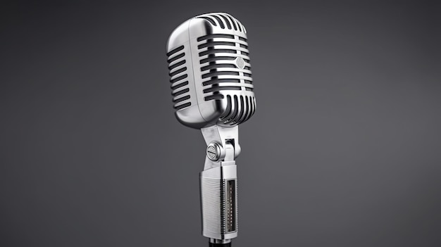 A Retro style microphone isolated on white background Microphone Generative Ai